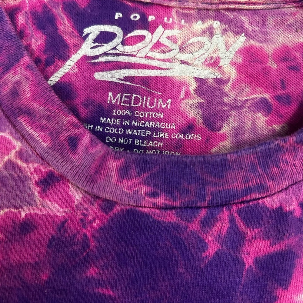 Trippy Purple Tie-Dye Men's Tee with Smiley Faces - Picture 3 of 3